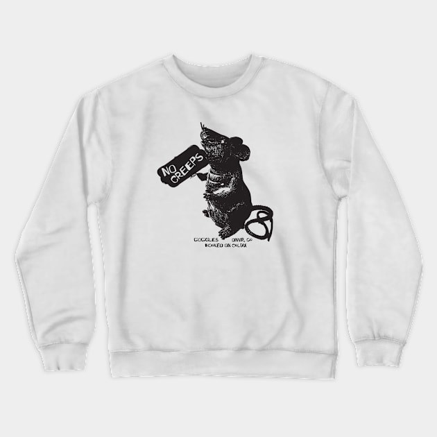 Goggles No Creeps Hooked On Colfax Crewneck Sweatshirt by Thomas Mee Design Works